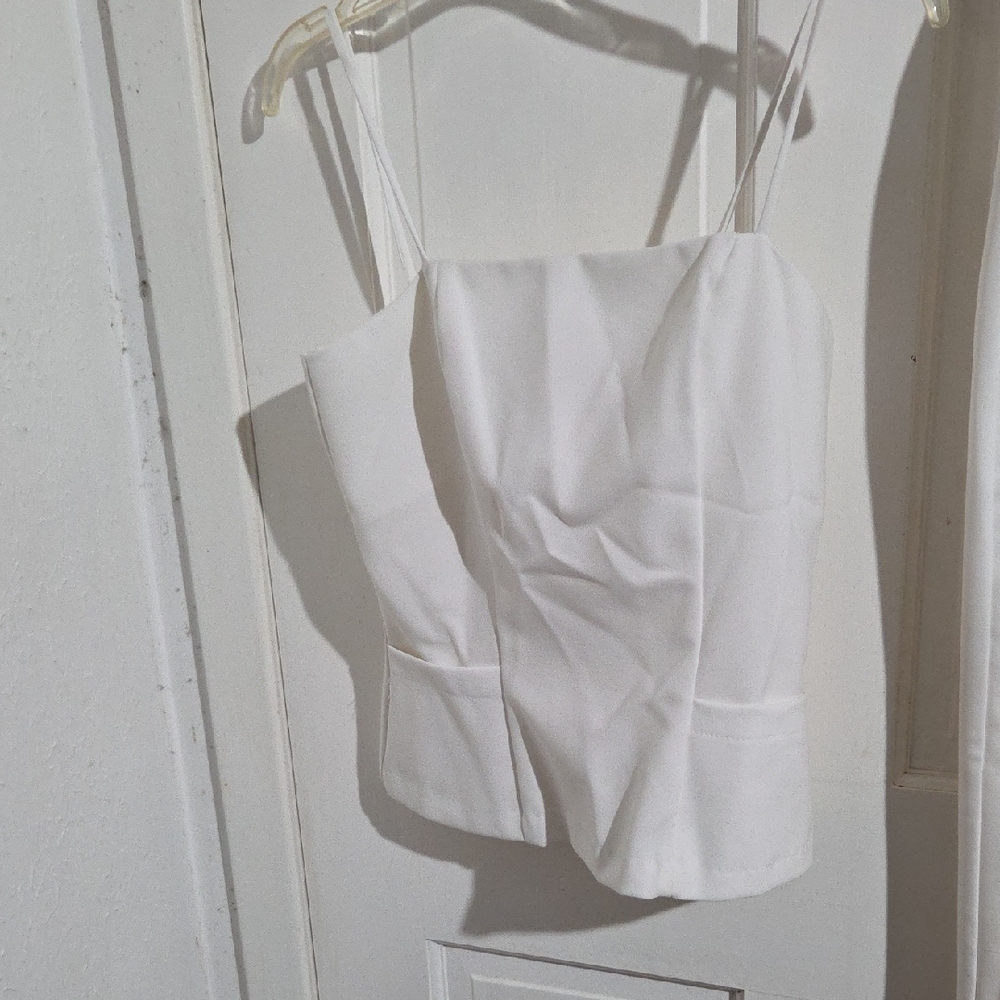 XOXO White Satin Camisole Tank Top